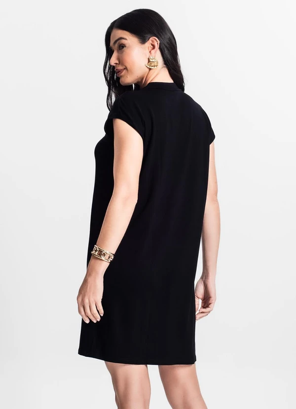 Infinita Cor - Vestido Feminino Gola Alta Preto 2