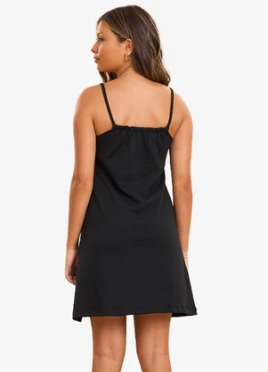 Minty - Vestido Feminino Justo de Alça Preto - MINTY
