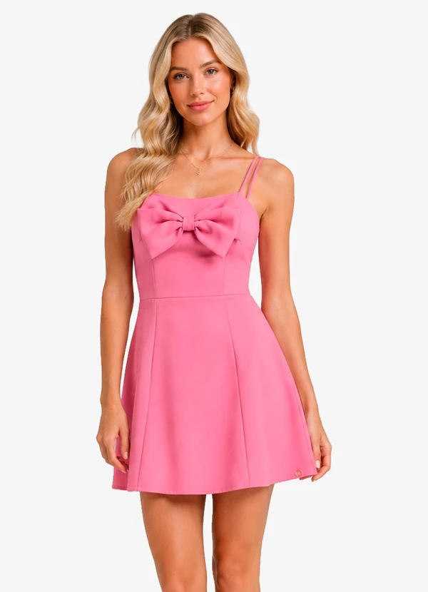 Minty - Vestido Feminino Justo de Alça Rosa