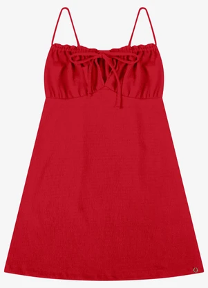 Minty - Vestido Feminino Justo de Alça Vermelho - MINTY