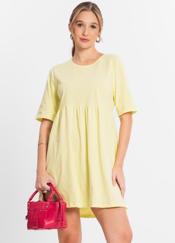Vestido Feminino Liso Amarelo Rovitex - Main Image