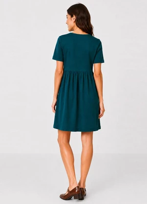 Select - Vestido Feminino Liso Decote Redondo Verde - SELECT