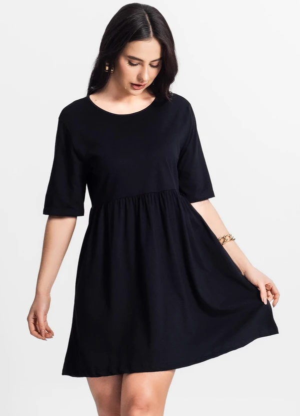 Select - Vestido Feminino Liso Preto 4