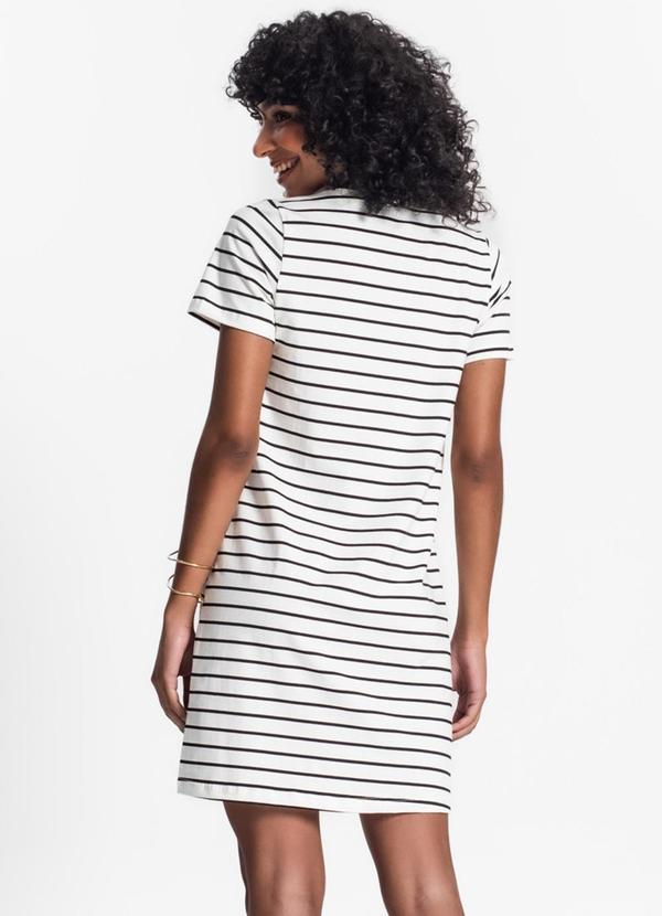 Rovitex - Vestido Feminino Listrado Bege 2