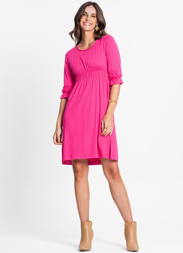 Rovitex - Vestido Feminino Manga 3/4 Rosa 3