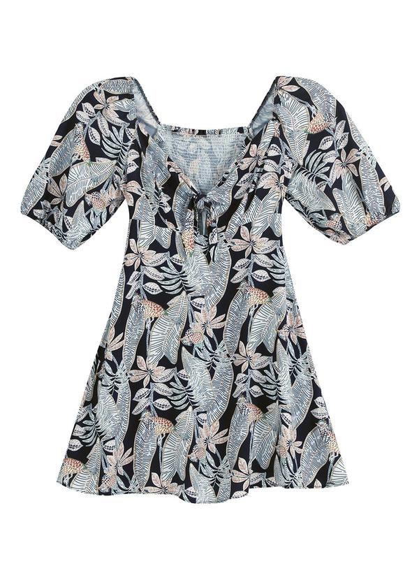 Marialícia - Vestido Feminino Manga Bufante Azul 3