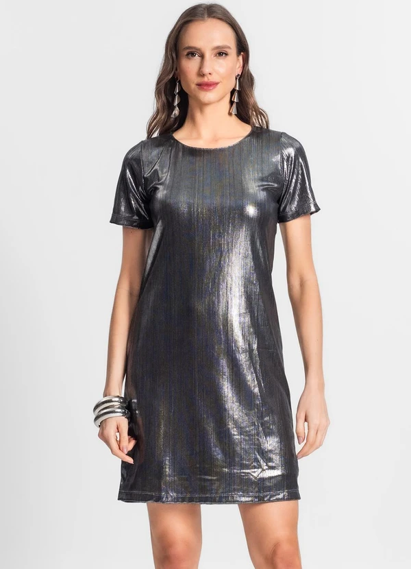 Endless - Vestido Feminino Metalizado Cinza
