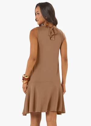 Rovitex - Vestido Feminino Molecotton de Viscose Marrom - ROVITEX