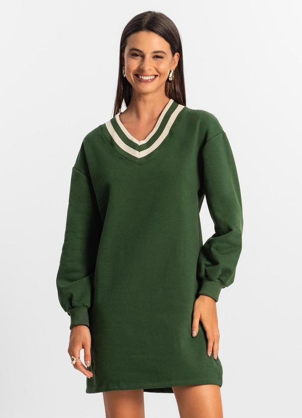 Rovitex - Vestido Feminino Moletom Verde