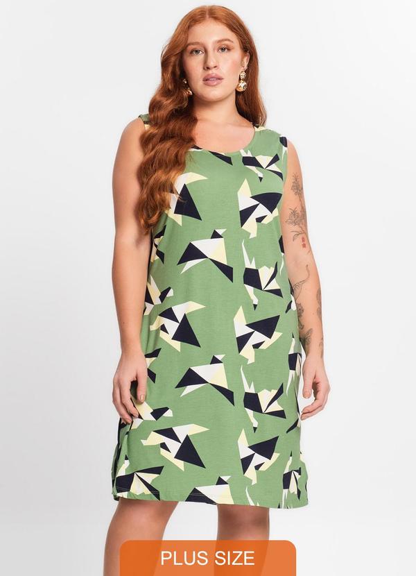 Rovitex - Vestido Feminino Plus Verde