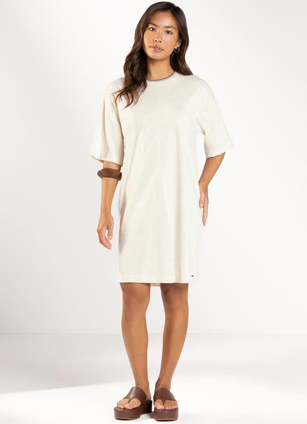 Marialícia - Vestido Feminino Reto Bege 2