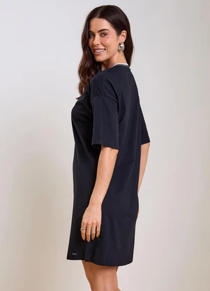 Marialícia - Vestido Feminino Reto Preto - MARIALÍCIA