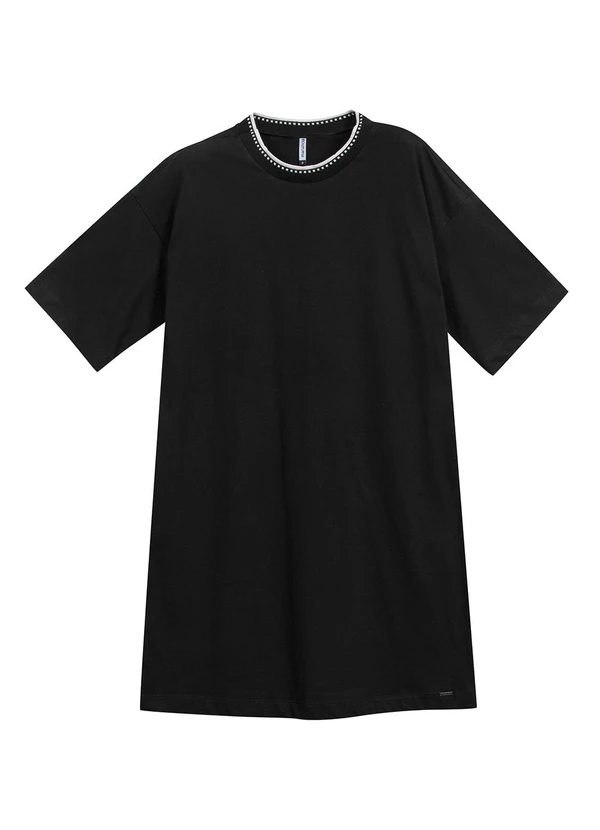 Marialícia - Vestido Feminino Reto Preto