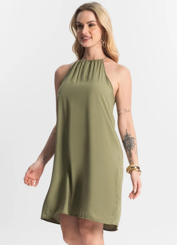 Select - Vestido Feminino Tecido Viscose Verde 4