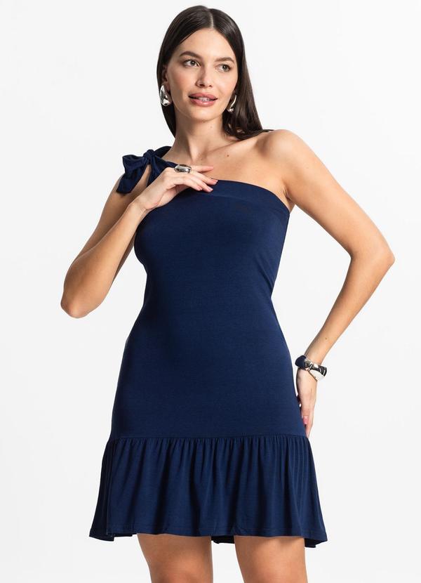 Rovitex - Vestido Feminino Viscolycra Babados Azul