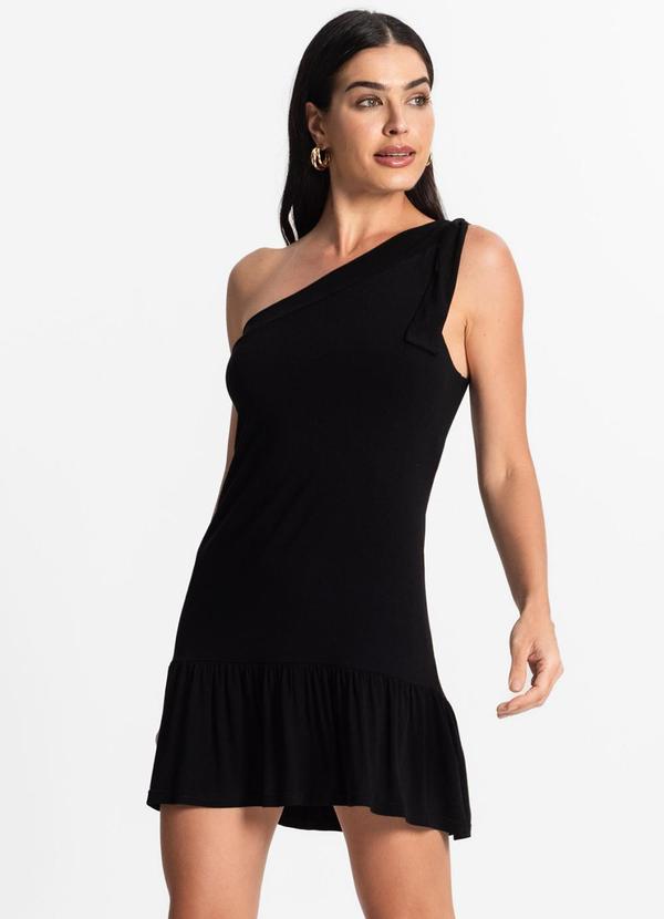 Rovitex - Vestido Feminino Viscolycra Babados Preto
