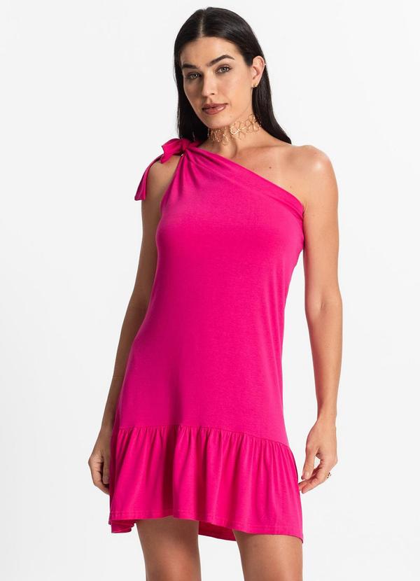 Rovitex - Vestido Feminino Viscolycra Babados Rosa