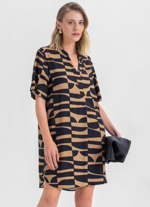 Essendi - Vestido Feminino Viscose Marrom