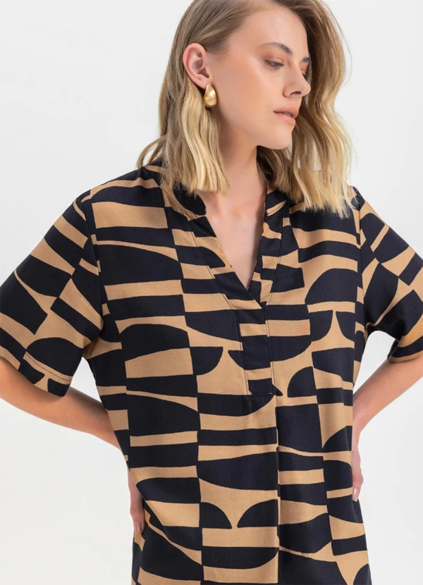 Essendi - Vestido Feminino Viscose  Marrom 4