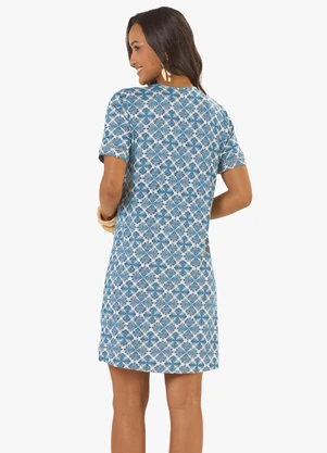 Rovitex - Vestido Feminino Viscotorcion Estampado Bege - ROVITEX
