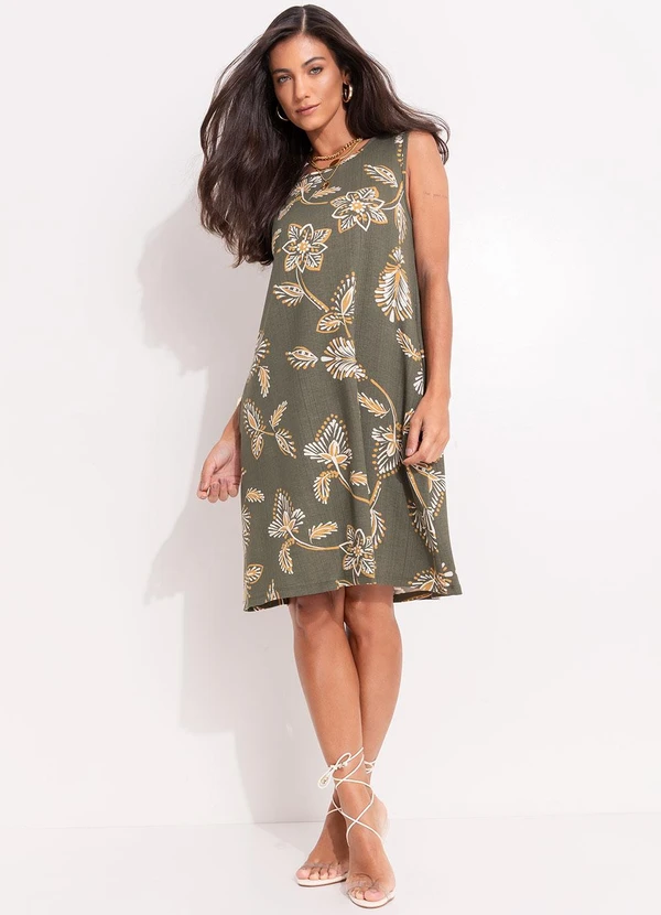 Quintess - Vestido Floral Abstrato em Malha de Viscose 3