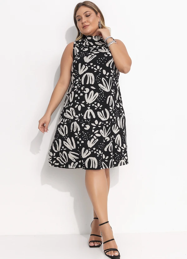 Quintess - Vestido Floral Artístico em Malha de Viscose 11