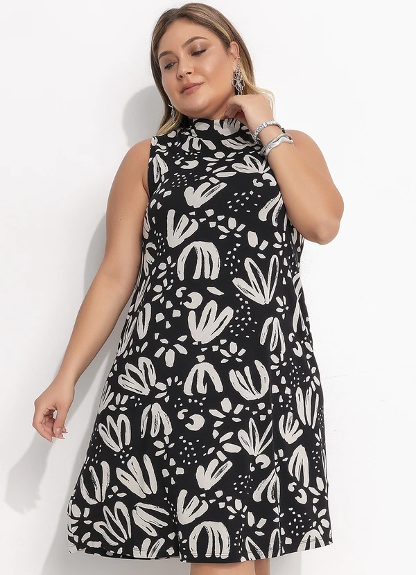 Quintess - Vestido Floral Artístico em Malha de Viscose 9