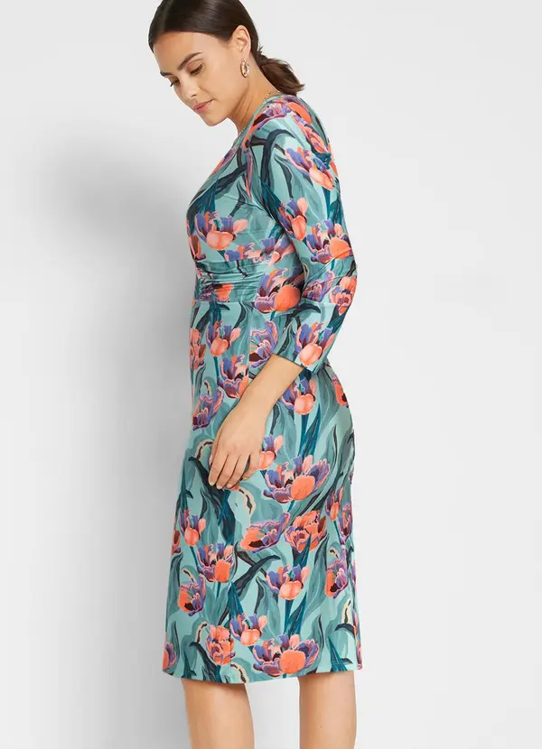 bonprix - Vestido Floral Artístico em Malha Fria 2