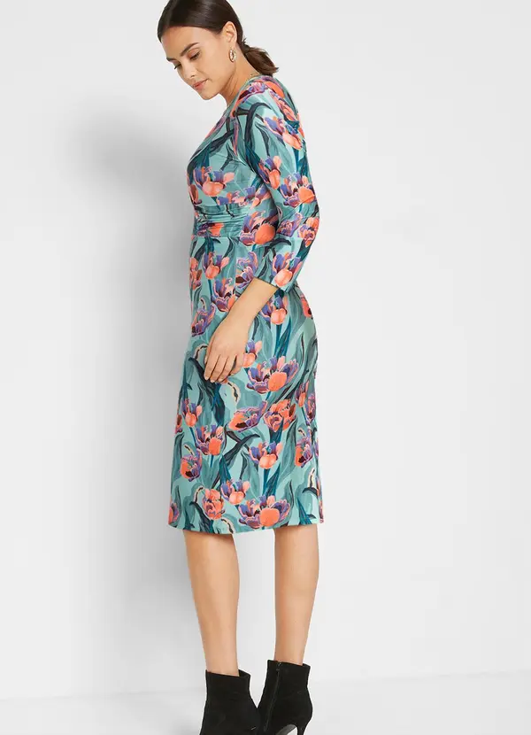 bonprix - Vestido Floral Artístico em Malha Fria 3