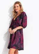Vestido Floral Bord� em Malha Texturizada