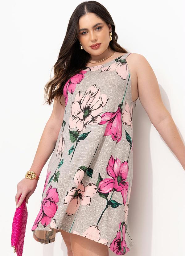 Quintess - Vestido Floral Cinza em Malha de Viscose 8