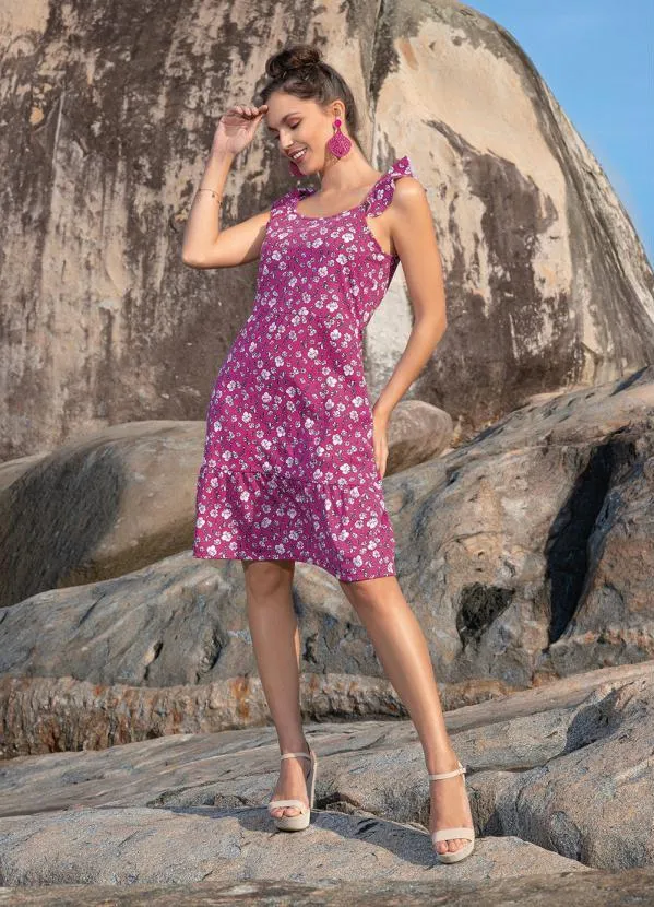 Moda Pop - Vestido Floral com Babados 5