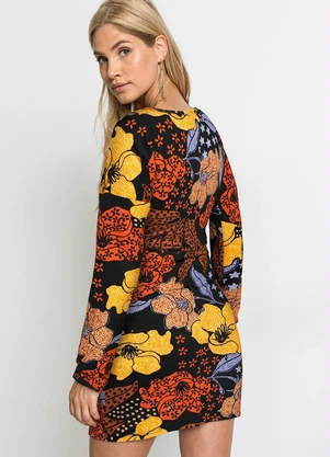bonprix - Vestido Floral com Folhagens - BONPRIX