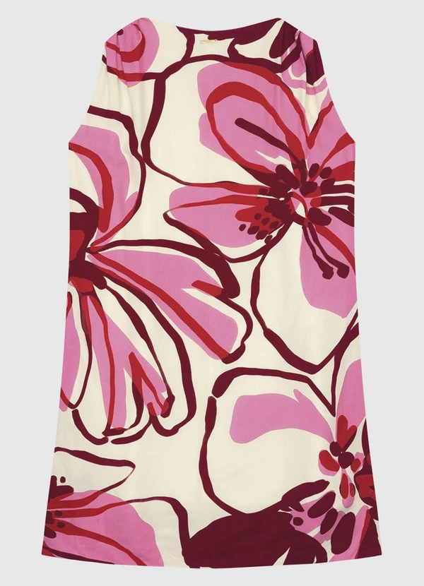 Enfim - Vestido Floral Curto Evasê Rosa 4
