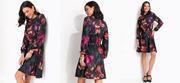 Vestido Floral Dark em Malha Texturizada