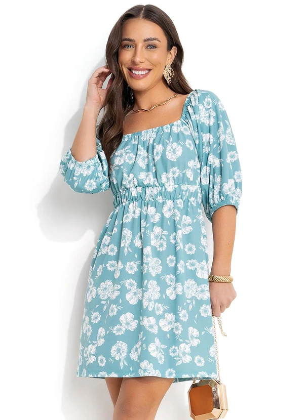 Moda Pop - Vestido Floral Delicado em Malha