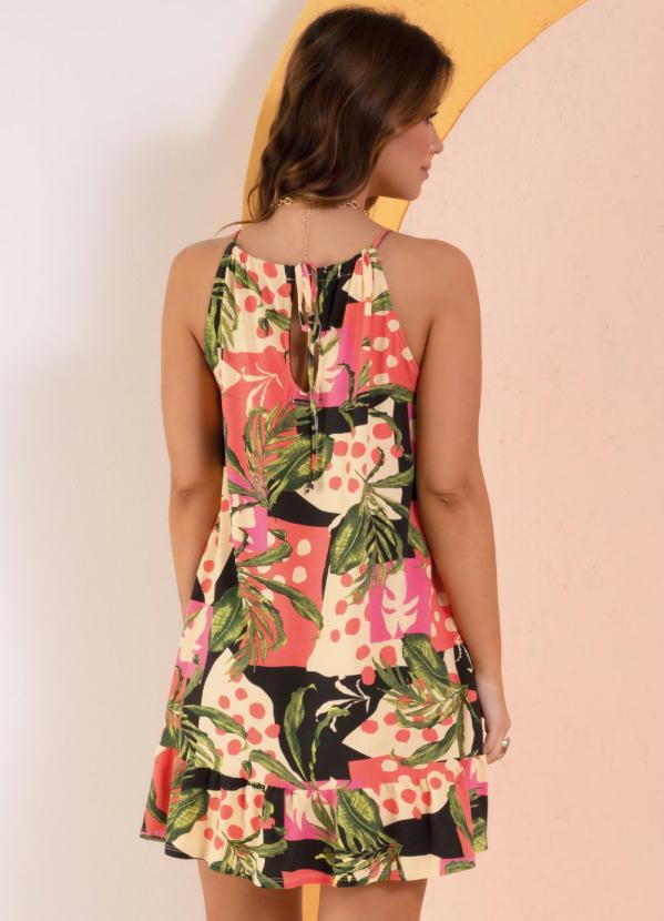 Quintess - Vestido Floral Étnico com Babados na Barra 2