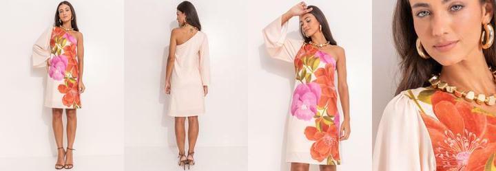 Vestido Floral Localizado em Malha Fria