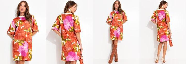 Vestido Floral Maxi em Malha Fria