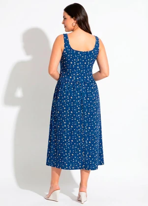 Quintess - Vestido  Floral Mini em Malha Crepe - QUINTESS