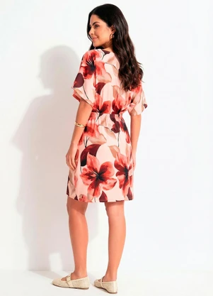 Quintess - Vestido Floral Pincelado em Malha Fria - QUINTESS