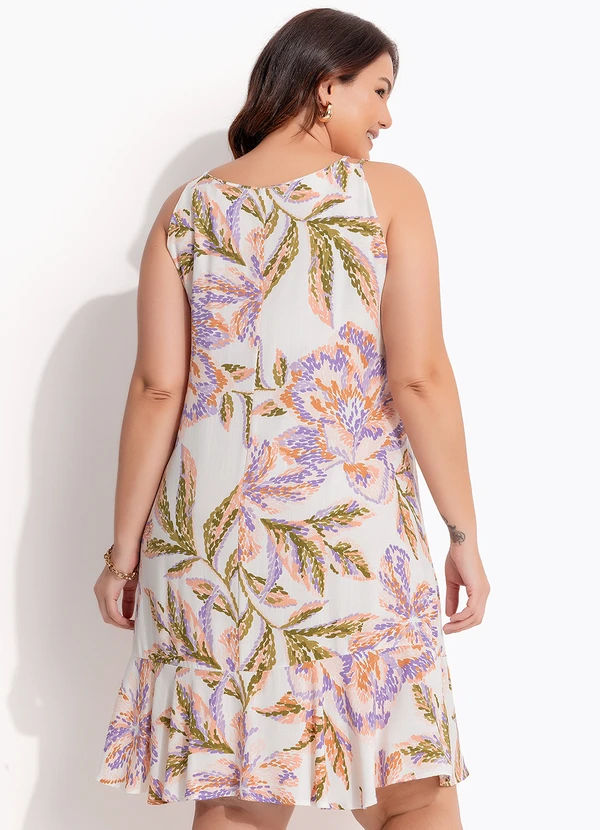 Quintess - Vestido Floral Pincelado em Viscose Plana 11