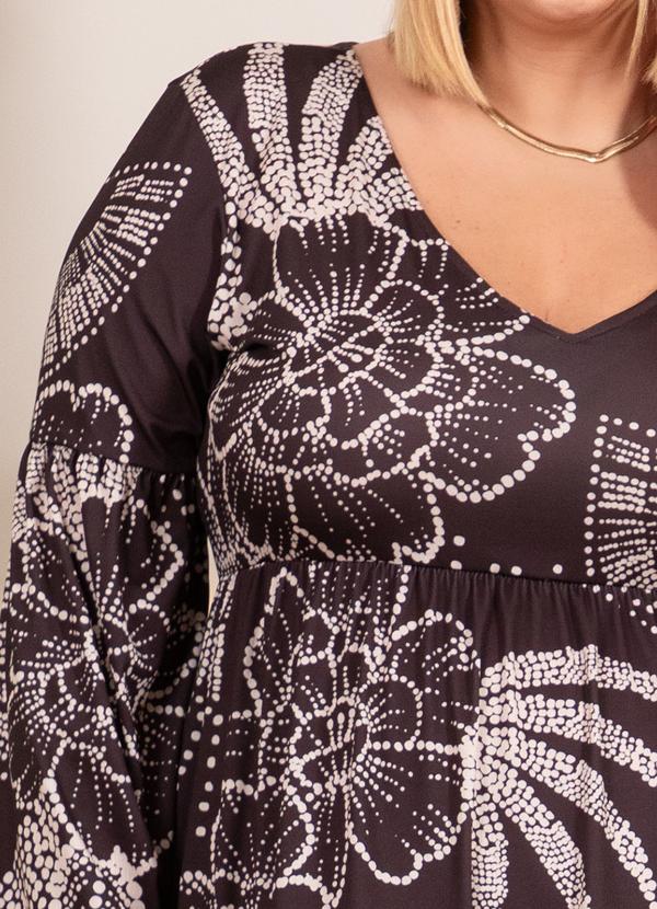 Quintess - Vestido Floral Pontilhado em Malha Fria 10