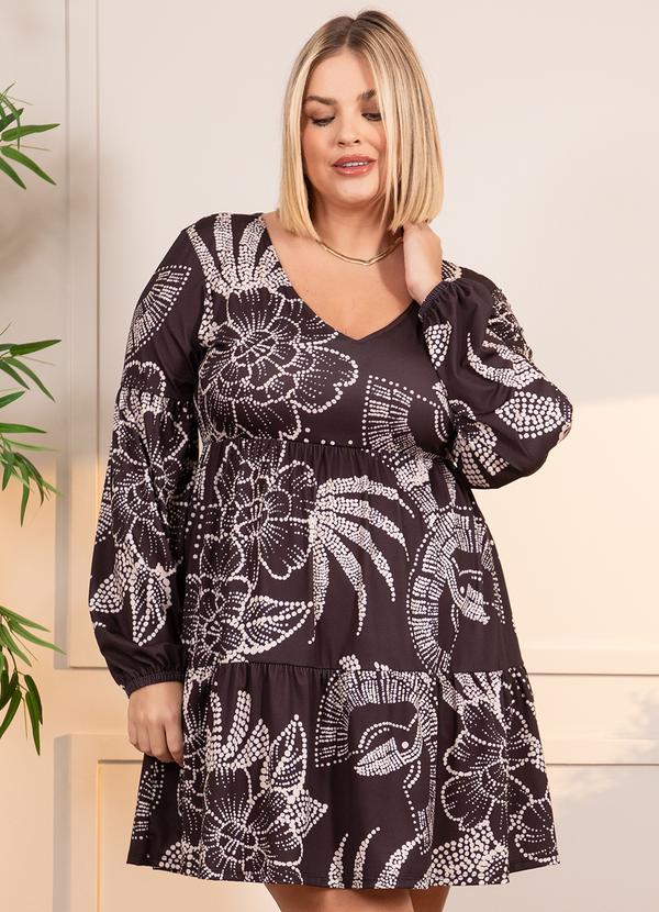 Quintess - Vestido Floral Pontilhado em Malha Fria 6