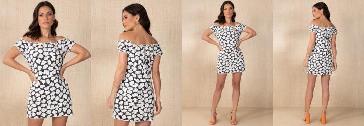 Vestido Floral Preto com Babadinhos