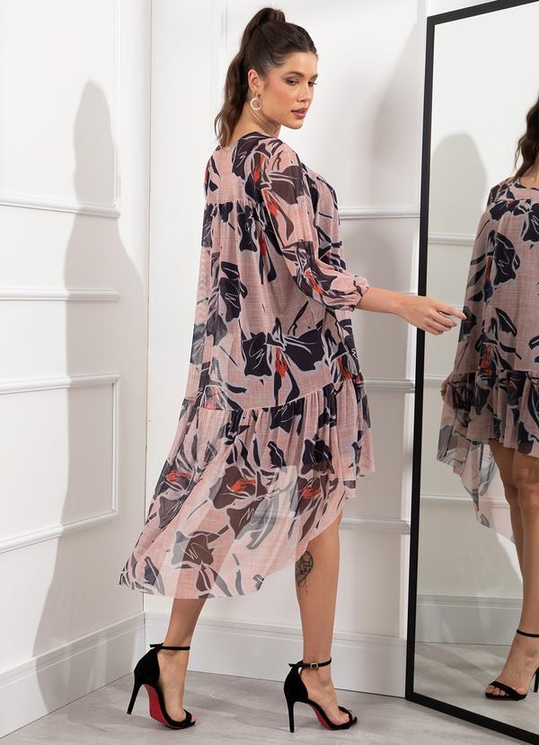 Quintess - Vestido Floral Preto em Tule 2