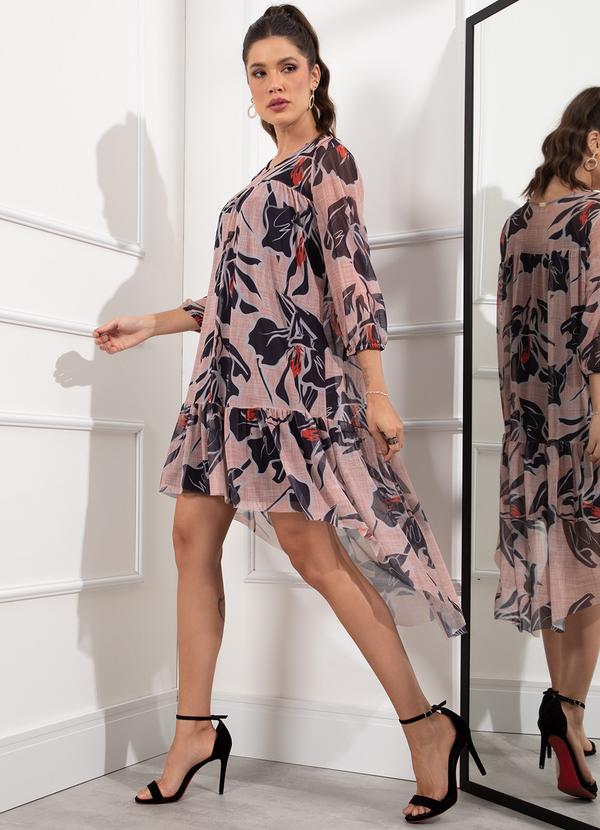 Quintess - Vestido Floral Preto em Tule 3