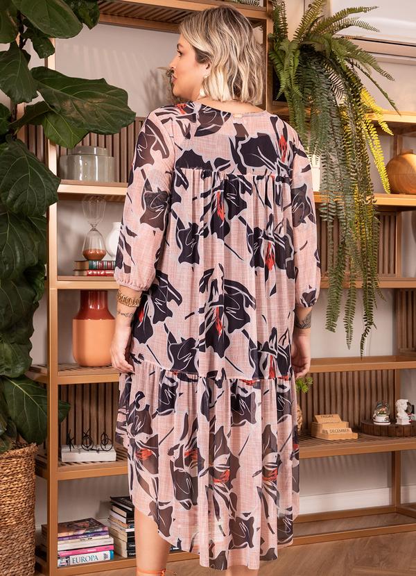 Quintess - Vestido Floral Preto em Tule 5