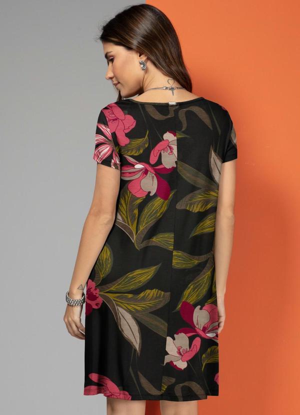 Quintess - Vestido Floral Rosa com Bolsos e Mangas Curtas 8