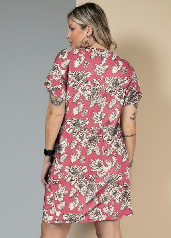 Quintess - Vestido Floral Rosa Soltinho com Bolsos 6